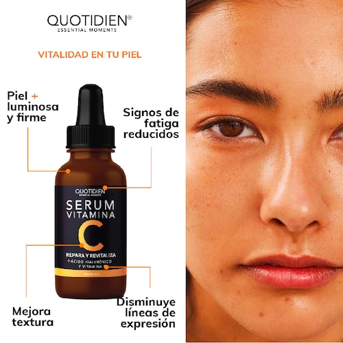 Kit Limpiador + Serum Vitamina C + Suero Acido Hialuronico Skin Care Facial Quotidien
