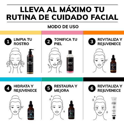 Kit Limpiador + Serum Vitamina C + Suero Acido Hialuronico Skin Care Facial Quotidien