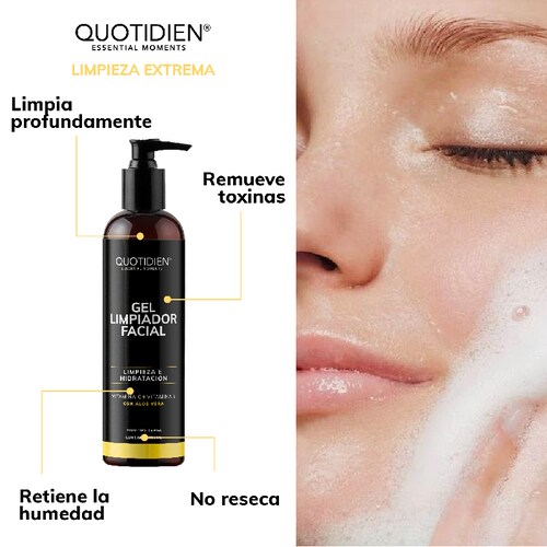 Kit Limpiador + Serum Vitamina C + Suero Acido Hialuronico Skin Care Facial Quotidien