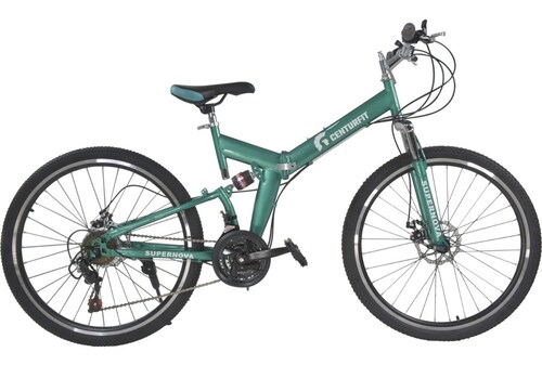 Bicicleta De Montaña Plegable R26 Freno De Disco 21 Vel Turquesa