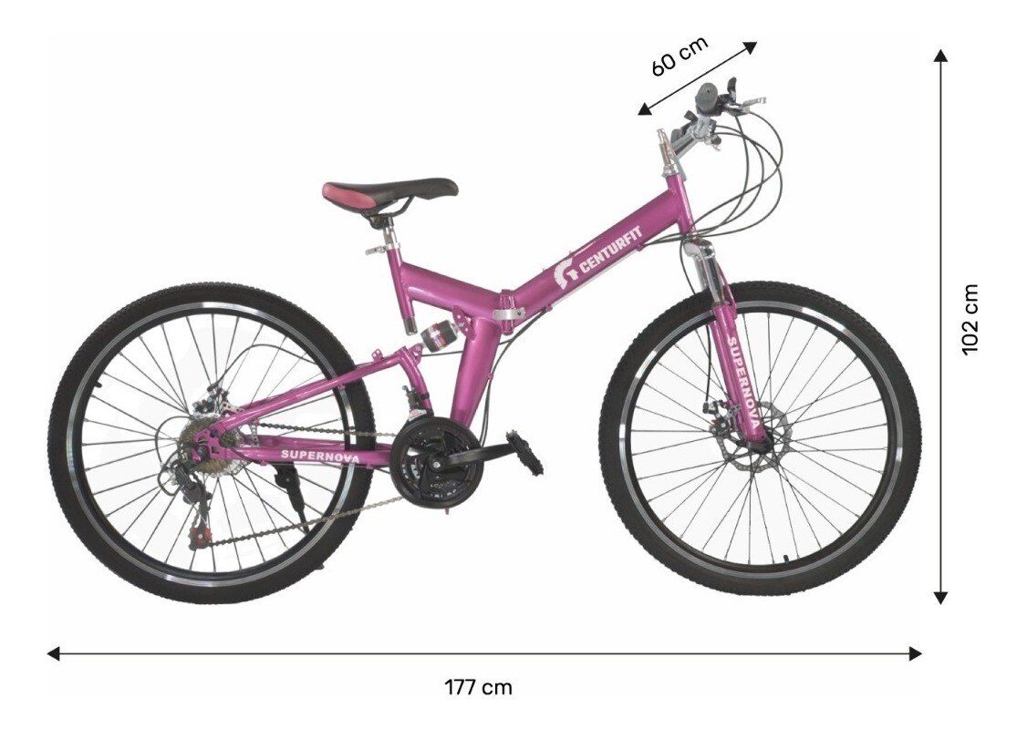 Bicicleta De Monta a Plegable R26 Freno De Disco 21 Vel Rosa