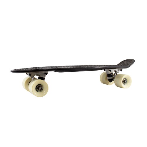 Patineta Skate Penny Clásica Negra Llantas Blancas Caras Lisas Poliuretano
