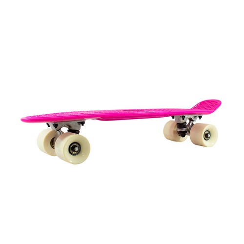 Patineta Skate Penny Clásica Rosa Llantas Blanca Caras Lisas Poliuretano