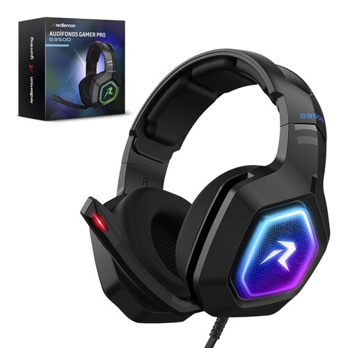 Audífonos Gamer con Sonido HD 360 Micrófono Luz LED G3500 Redlemon