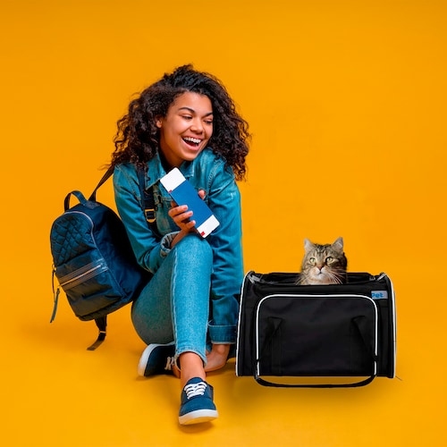 Transportadora Maleta y/o Mochila para Mascotas Pet Boutique Plegable, Expandible y con Ventilación, ideal para viajes en avión, coche o paseos