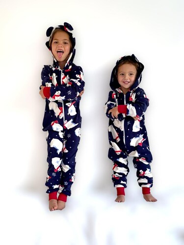 Pijama Mameluco Niño Niña Suave Cómodo Caliente Oso Polar Lyndo  