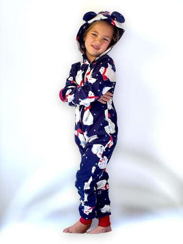 Pijama Mameluco Niño Niña Suave Cómodo Caliente Oso Polar Lyndo  