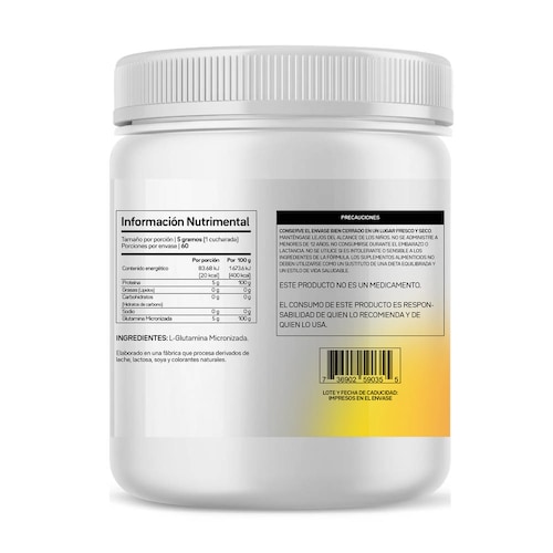 L-Glutamina Primetech 300 g 60 serv 5 g c/u