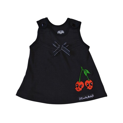 Vestido de calaveras bordado para bebés niñas.
