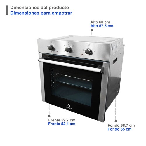 Horno Eléctrico Empotrable Supra De 56l En Acero Inoxidable