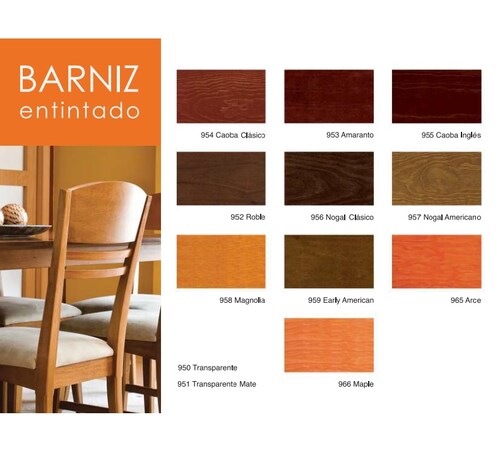 Barniz Entintable Color Caoba Ingles 4 Lt Acuario MM95540 