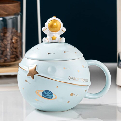 Taza De Café Con Diseño De Planeta Kawaii