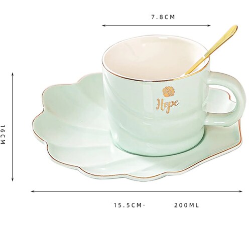 Taza De Café De Cerámica Y Juego De Platillos