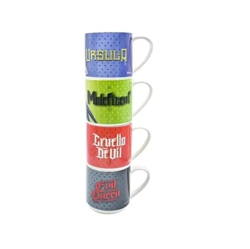 Villanas Disney Set De 4 Tazas Apilables Disney Villains