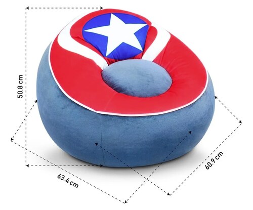 Puff Pequeño Sillón Capitan America Infantil Individual Original