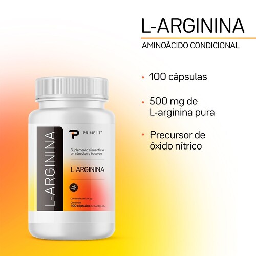L-Arginina Primetech 100 caps 500 mg c/u