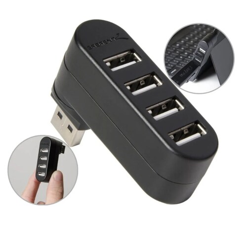 HUB SABRENT HB-UMN4 4 puertos USB 2.0 Rotativo Negro