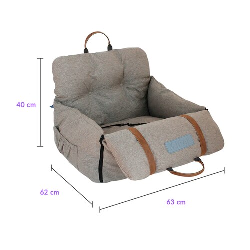 Cama y/o asiento de viaje Mascotas perro o gato Tv Ofertas Gris Convertible Extra Acolchada 2 en 1 