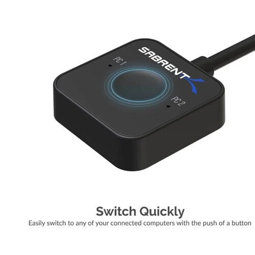 Switch KVM USB C SABRENT USB-KCPD 2 PC con USB-C PD y HDMI