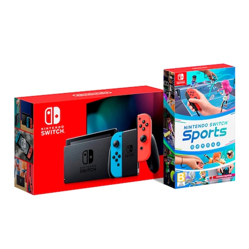 NINTENDO SWITCH 2DA VERSION + NINTENDO SWITCH SPORTS NEON AZUL / ROJO