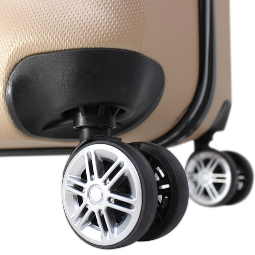 Set Juego 4 Maletas Viaje Ultra Resistentes 4 Ruedas 360 Dorado