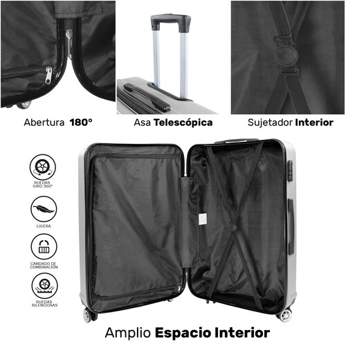 Set 4 Maletas Equipaje Ultra Rack and Pack Resistente Ruedas 360