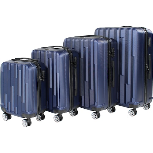 Set 4 Maletas Equipaje Viaje Ultra Resistente 4 Ruedas 360 Azules