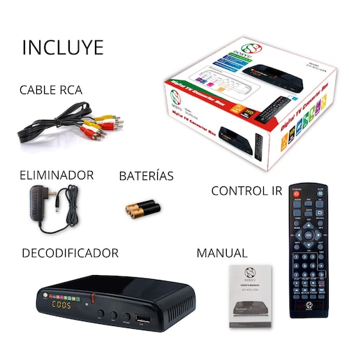 CONVERTIDOR DE TV DIGITAL CON CONTROL REMOTO, FULL HD 1080P 