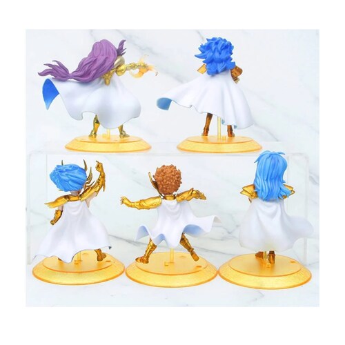 Kit 5 Juguetes Muñecos Figuras Caballeros Dorados de Zodiaco