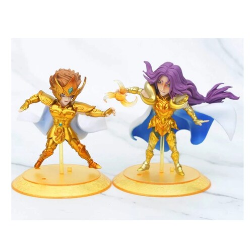 Kit 5 Juguetes Muñecos Figuras Caballeros Dorados de Zodiaco