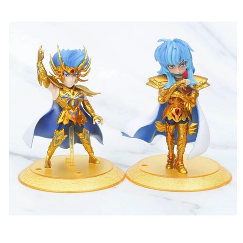 Kit 5 Juguetes Muñecos Figuras Caballeros Dorados de Zodiaco