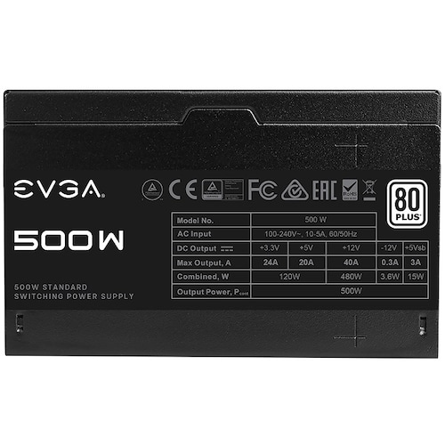 Fuente De Poder EVGA 500W 100-W1-0500-KR 80+