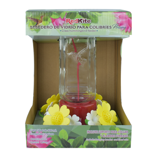BEBEDERO DE VIDRIO PRISMA P/COLIBRÍ 600 ML