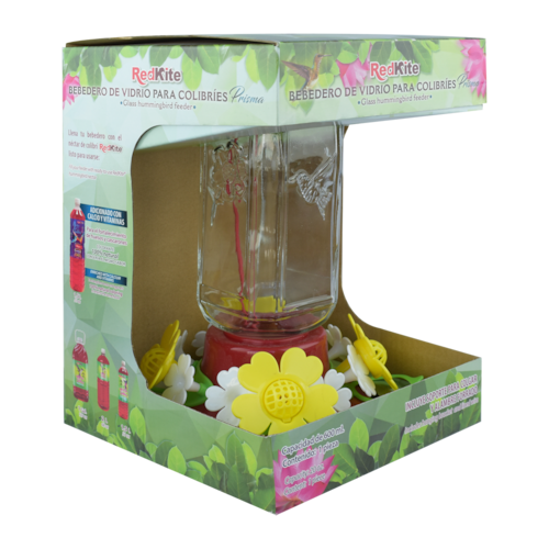 BEBEDERO DE VIDRIO PRISMA P/COLIBRÍ 600 ML