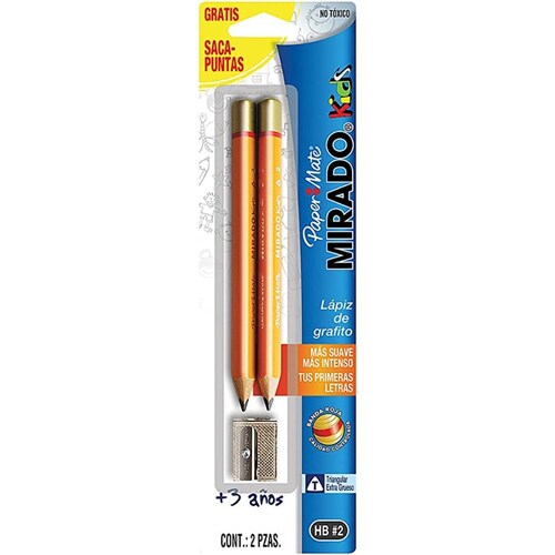 Lápiz Entrenador Pack 2pzas + Sacapuntas Mirado Kids