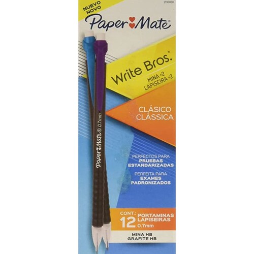 Portaminas Papermate Classic 0.7mm Colores Surtido 12pzs 