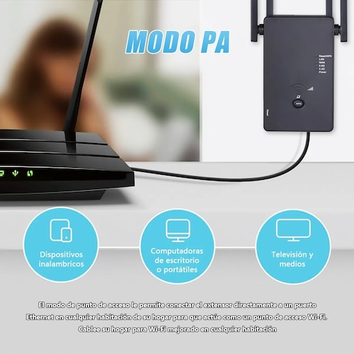 Repetidor De Señal Wifi 5g De 1200mbps 110/230v Wps