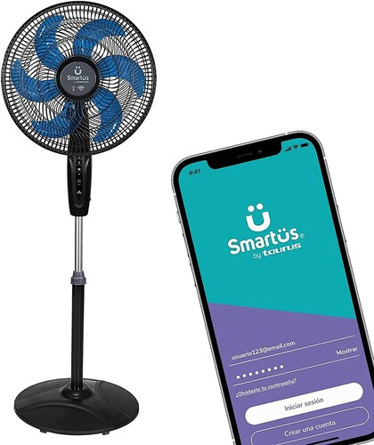 Ventilador WiFi, Ventilador Inteligente, Control por Voz o por Aplicación, 2 EN 1: Montaje como Pedestal o en Pared