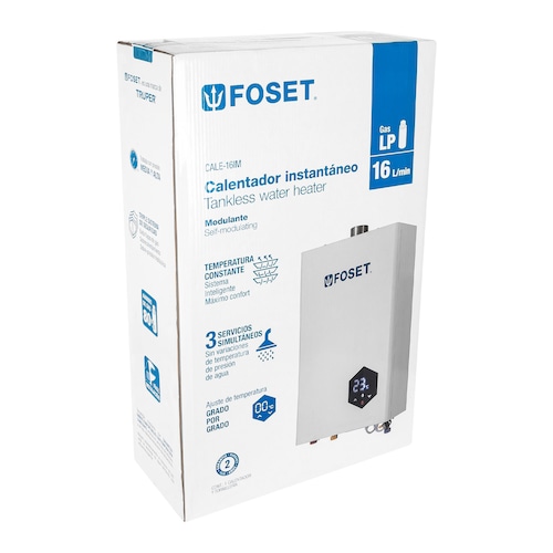 Calentador instantáneo modulante 24 L 4 servicios gas LP