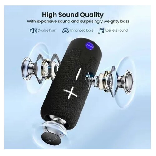 Bocina Portátil Bluetooth Recargable Negro