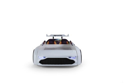 Cama infantil con forma de carro y colchon