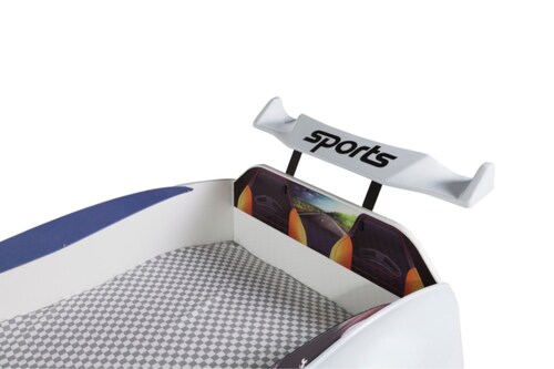 Cama infantil con forma de carro y colchon