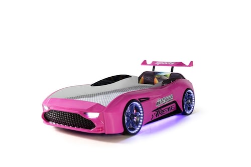 Cama infantil con forma de carro y colchon