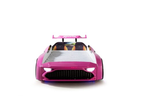 Cama infantil con forma de carro y colchon