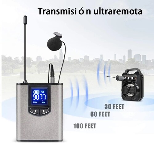 Micrófono Inalámbrico De Solapa Uhf 2 Con Audífono