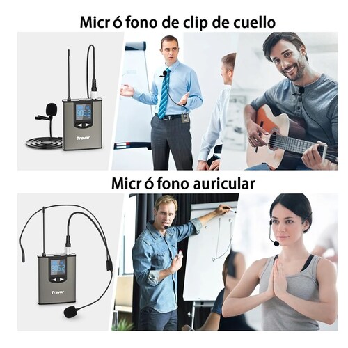 Micrófono Inalámbrico De Solapa Uhf 2 Con Audífono