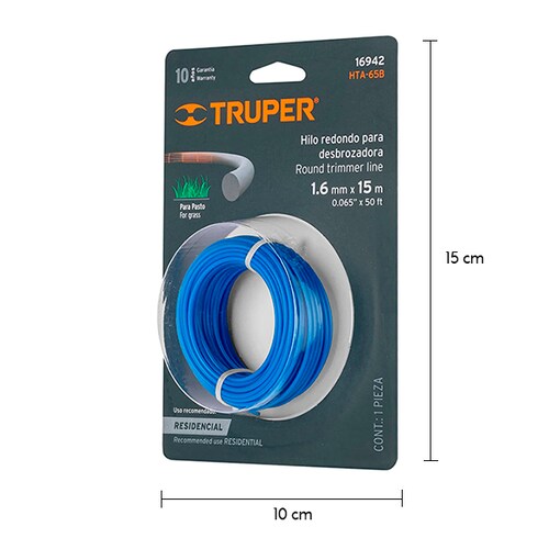 Rollo de hilo para desbrozadora, 2.7 mm x 12 m, Truper