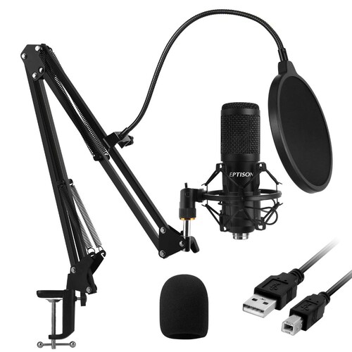 Micrófono EPTISON X002R4AQTH Streaming/USB/Cardioide/Unidericcional/100 Hz-18 KHz