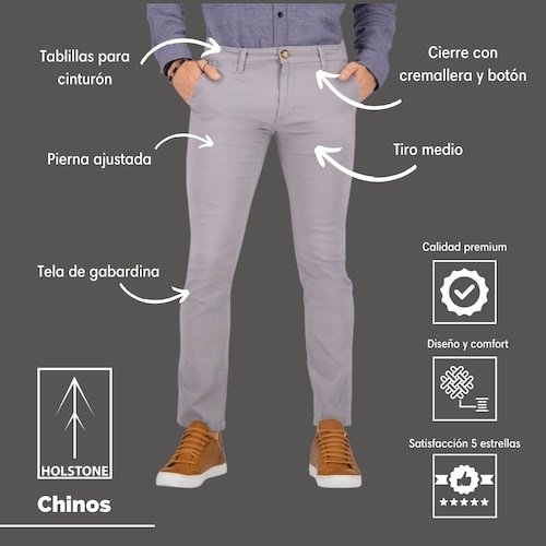 Chino de Gabardina Premium - Vino Holstone Hombre