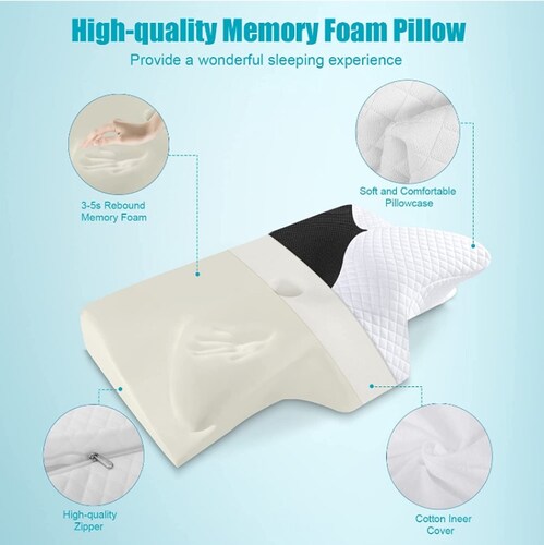 Almohada ortopedica viscoelástica dolor cuello cervical hombros .